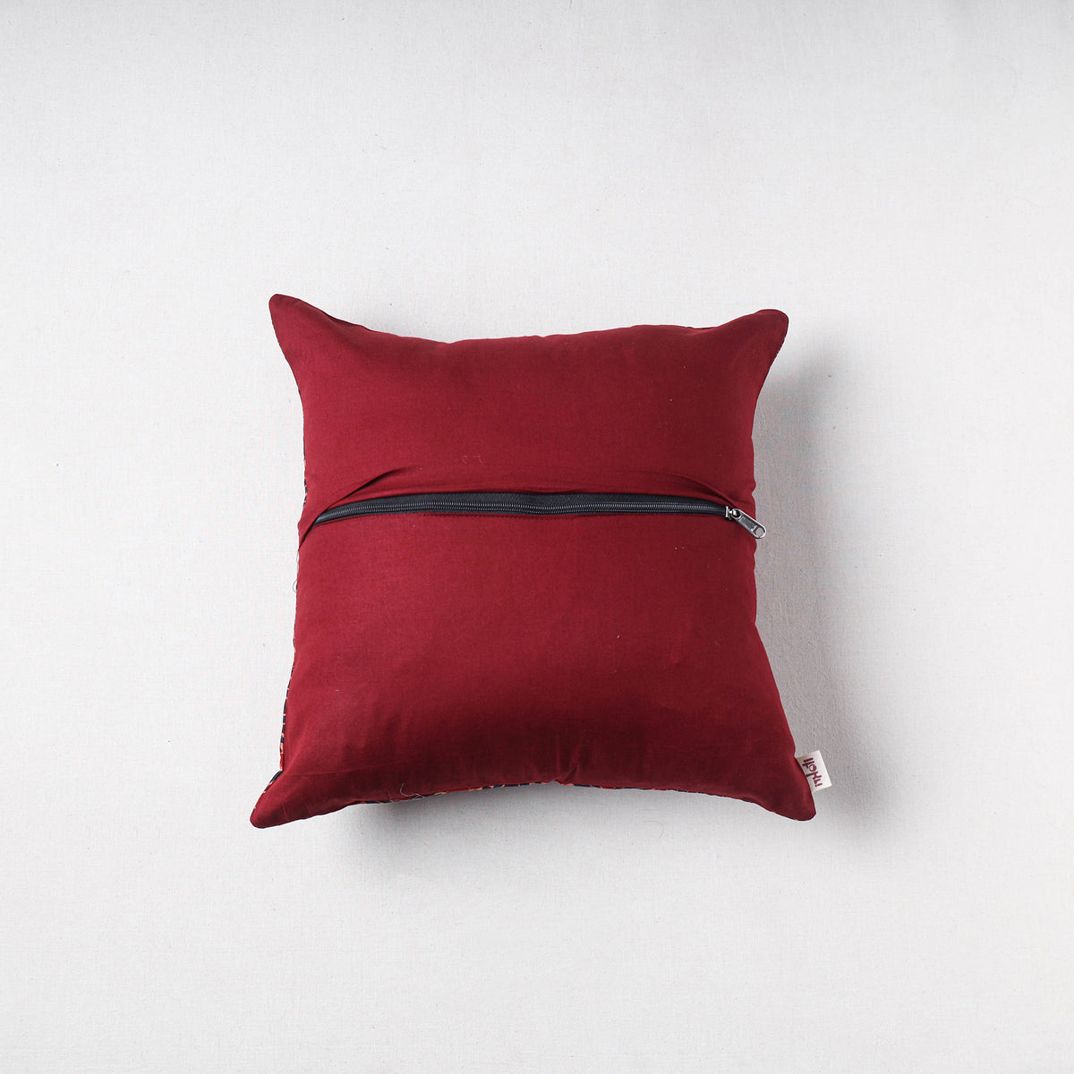 Bagru Print Chanderi Silk Cushion Cover (16 x 16 in) 34