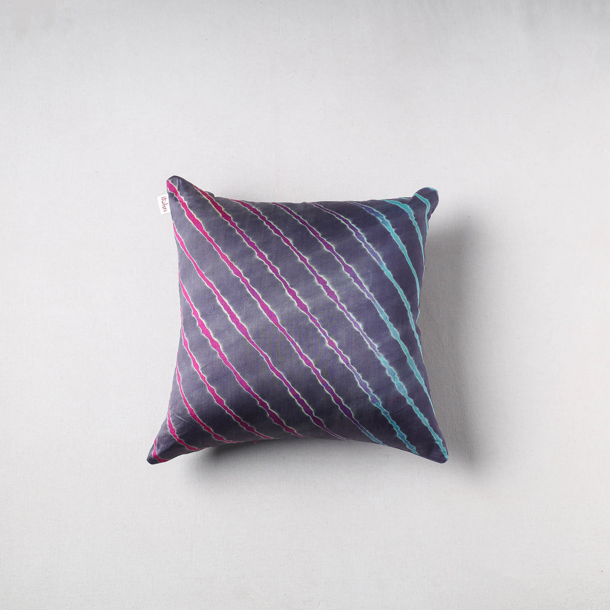 Leheriya Tie-Dye Chanderi Silk Cushion Cover (16 x 16 in) 35