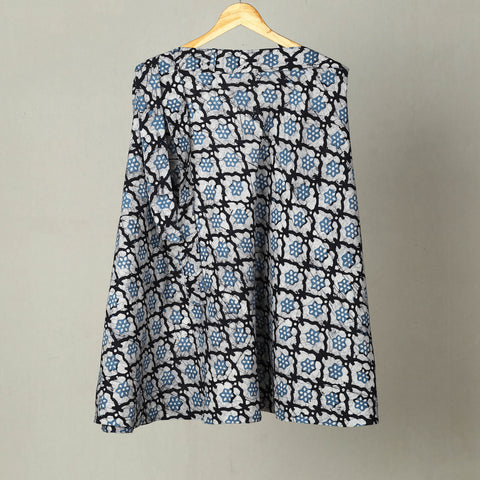 Blue - Hand Batik Print Cotton Wrap Around Skirt 32