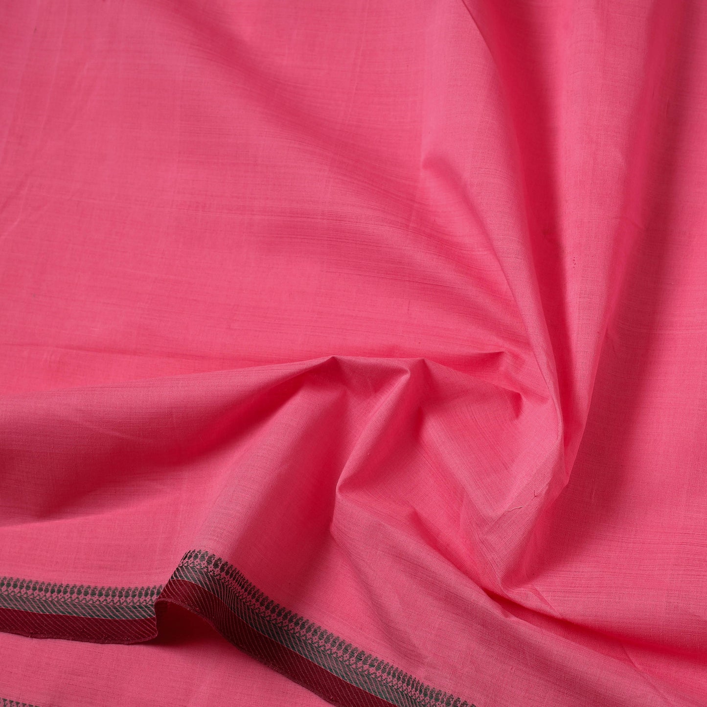 Pink - Handloom Mangalagiri Cotton Fabric with Thread Border 05