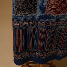 Ajrakh Hand Block Print Natural Dyed Modal Silk Unstitched Dress Material: Kurta with Dupatta 25