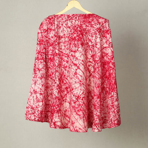 Pink - Hand Batik Print Cotton Wrap Around Skirt 33