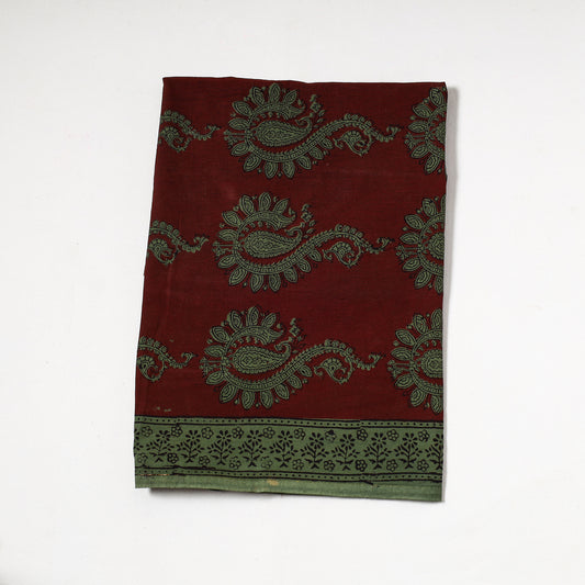 Red - Bagh Block Printed Cotton Precut Fabric (0.7 Meter) 03