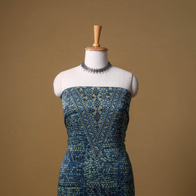 Ajrakh Hand Block Print Natural Dyed Modal Silk Unstitched Dress Material: Kurta with Dupatta 26