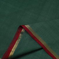 Green - Handloom Mangalagiri Cotton Fabric with Zari Border 06