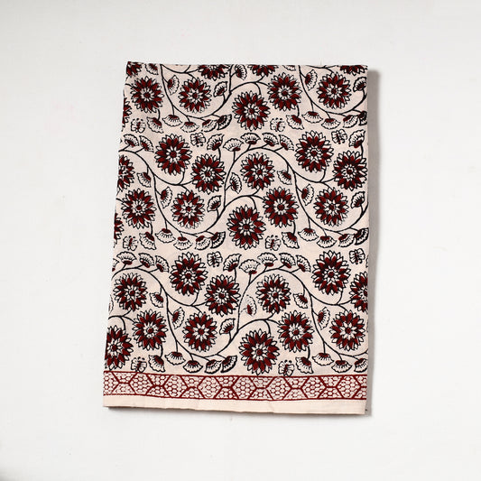 White - Bagh Block Printed Cotton Precut Fabric 04