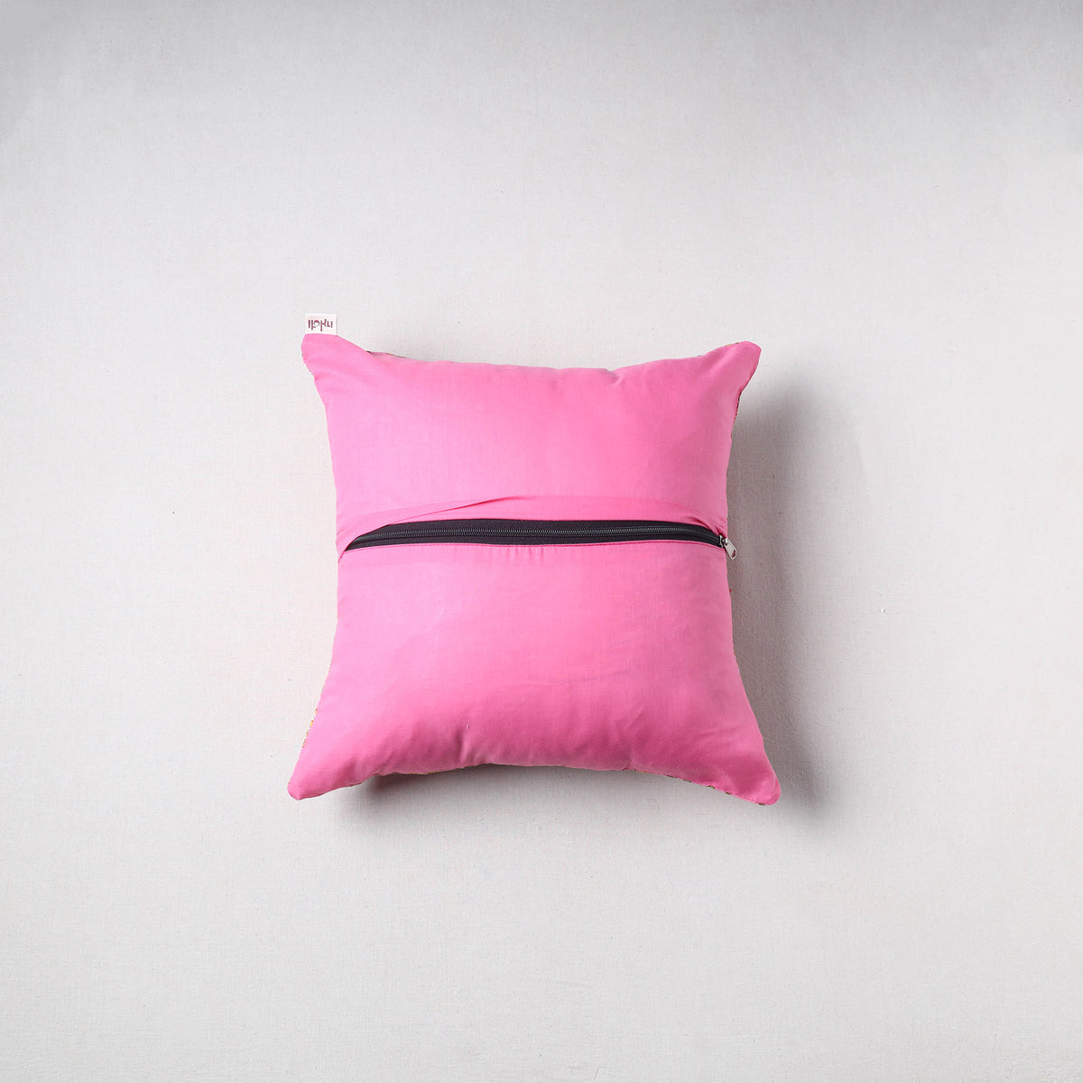 Sanganeri Floral Print Chanderi Silk Cushion Cover (16 x 16 in) 36