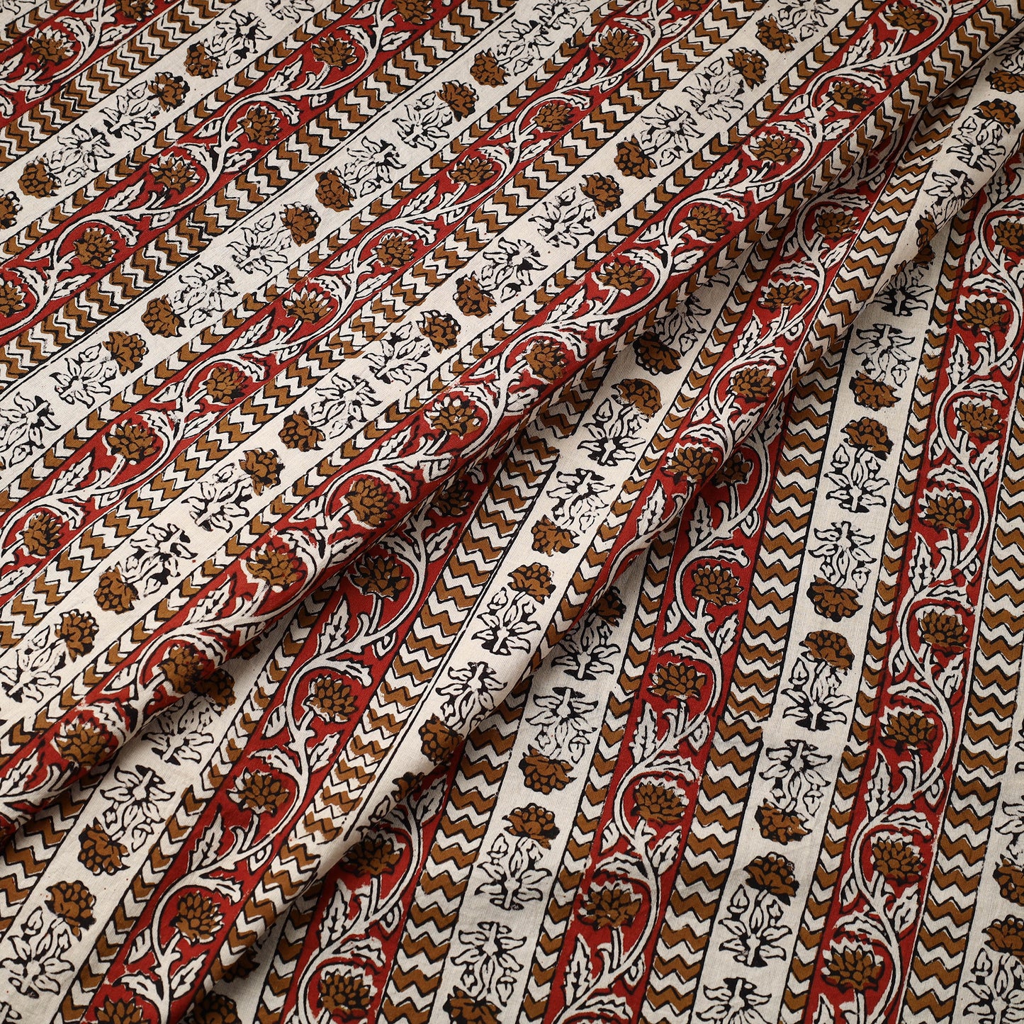 Multicolor - Bagru Kalamkari Block Printed Cotton Fabric 01