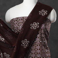 Brown - Kutch Print Cotton 3pc Batik Dress Material 20