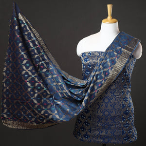 3pc Kutch Bandhani Tie-Dye Gadwal Satin Cotton Suit Material Set 150