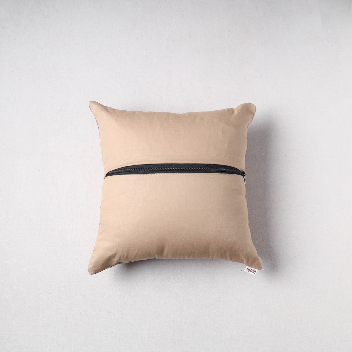 Sanganeri Floral Print Chanderi Silk Cushion Cover (16 x 16 in) 37