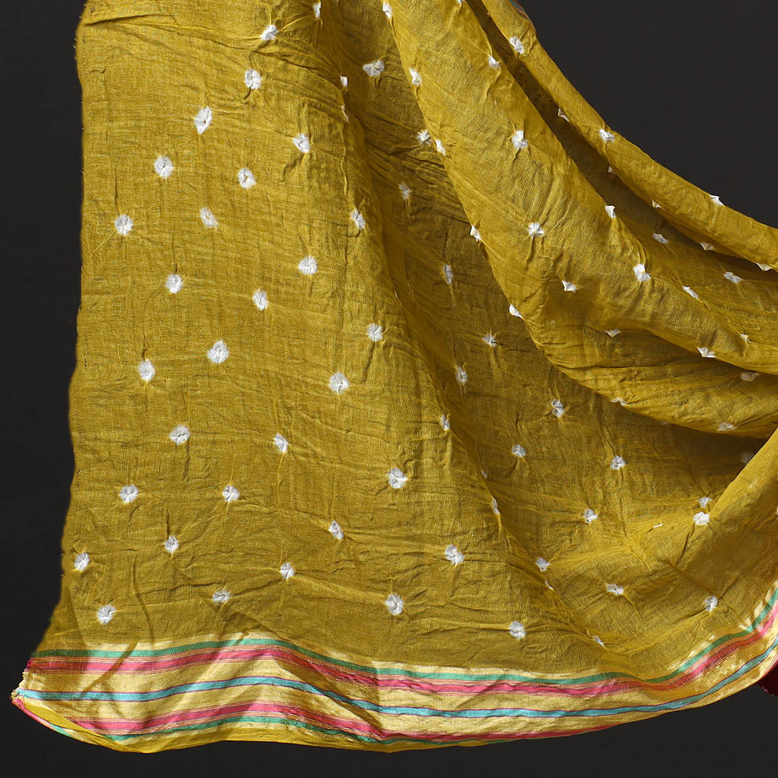 Maroon - 3pc Kutch Bandhani Tie-Dye Satin Cotton Suit Material Set