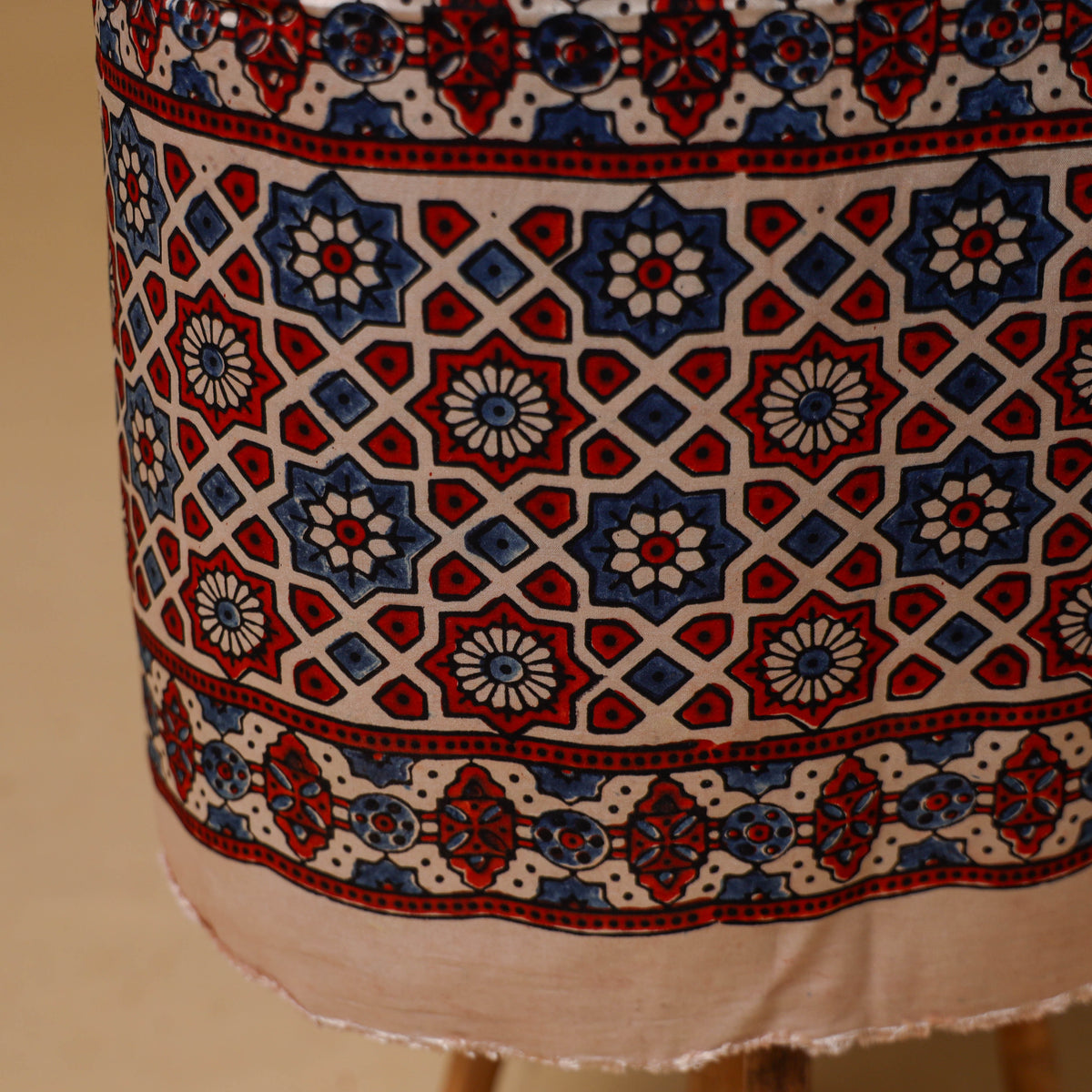 Ajrakh Hand Block Print Natural Dyed Modal Silk Unstitched Dress Material: Kurta with Dupatta 27
