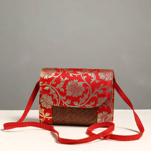 Sitalpati शीतल पाटी Grass Handwoven Fabric Embellished Sling Bag 96