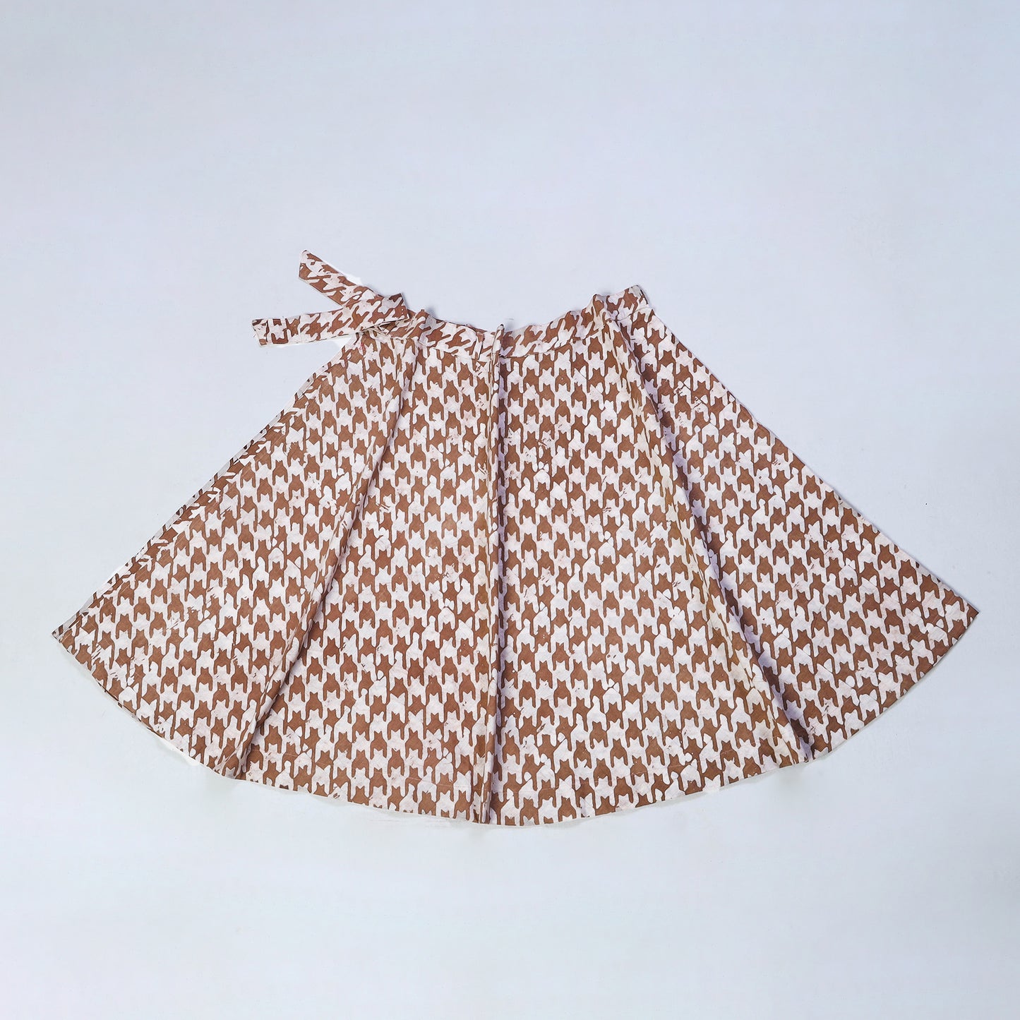 Brown - Hand Batik Print Cotton Wrap Around Skirt 03