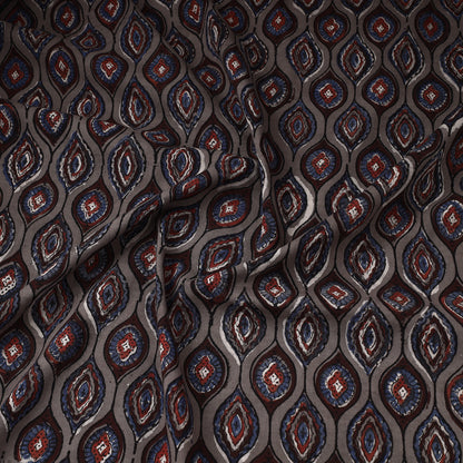 Grey - Jahota Block Printed Cotton Fabric 03