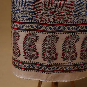 Ajrakh Hand Block Print Natural Dyed Modal Silk Unstitched Dress Material: Kurta with Dupatta 28