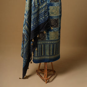 Ajrakh Hand Block Print Natural Dyed Modal Silk Unstitched Dress Material: Kurta with Dupatta 29