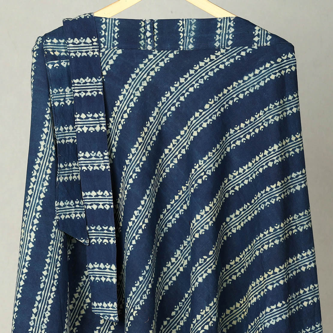 Blue - Block Print Cotton Wrap Around Ajrakh Skirt 06