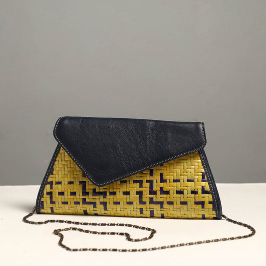 Sitalpati शीतल पाटी Grass Handwoven Sling Bag with Leather Flap 49