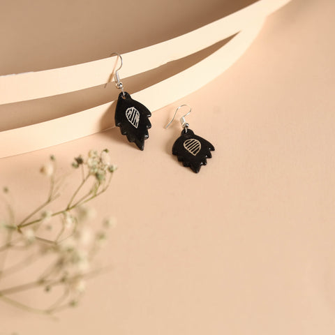 Bidri Work Pure Silver Inlay Earrings 02