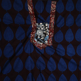 Blue - bagh cotton unstitched kurta material with patchwork