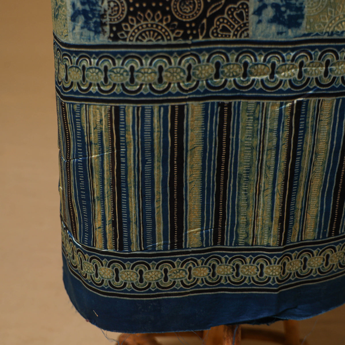 Ajrakh Hand Block Print Natural Dyed Modal Silk Unstitched Dress Material: Kurta with Dupatta 29