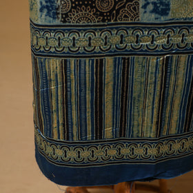 Ajrakh Hand Block Print Natural Dyed Modal Silk Unstitched Dress Material: Kurta with Dupatta 29