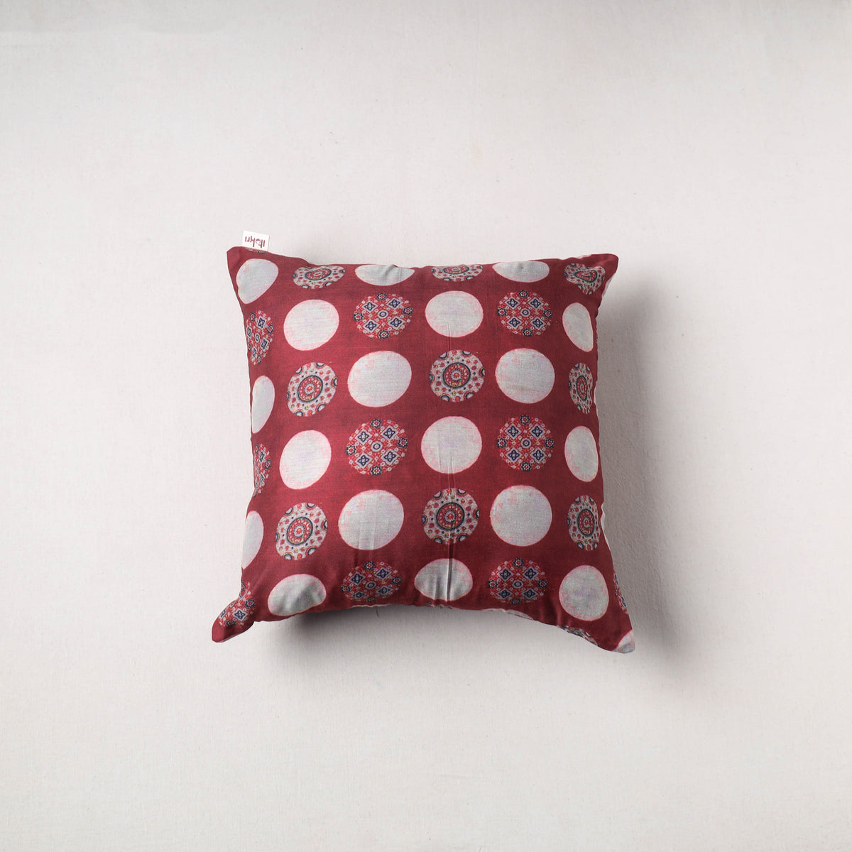 Ajrakh Print Chanderi Silk Cushion Cover (16 x 16 in) 40