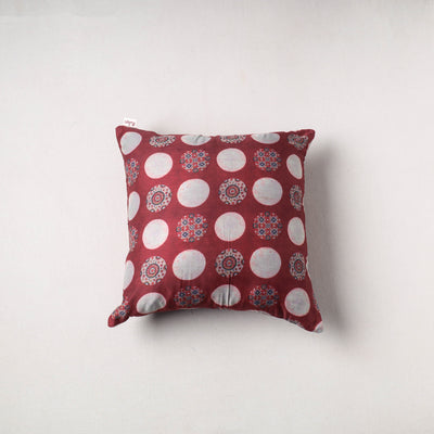 Ajrakh Print Chanderi Silk Cushion Cover (16 x 16 in) 40