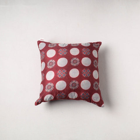Ajrakh Print Chanderi Silk Cushion Cover (16 x 16 in) 40