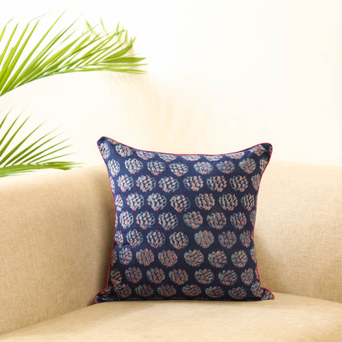 Blue Block Print Cotton Indigo bagru Cushion Cover
