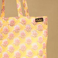 Yellow - Handcrafted Cotton Jhola Bag 07