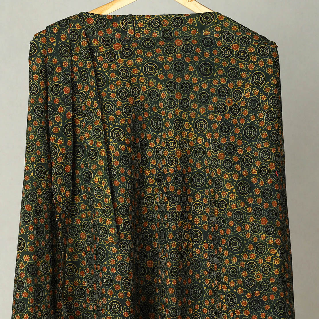 Green - Block Print Cotton Wrap Around Ajrakh Skirt 10