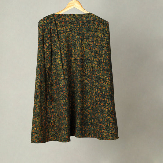 Green - Block Print Cotton Wrap Around Ajrakh Skirt 10