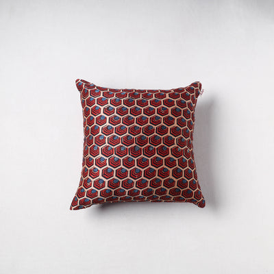 Ajrakh Print Chanderi Silk Cushion Cover (16 x 16 in) 41