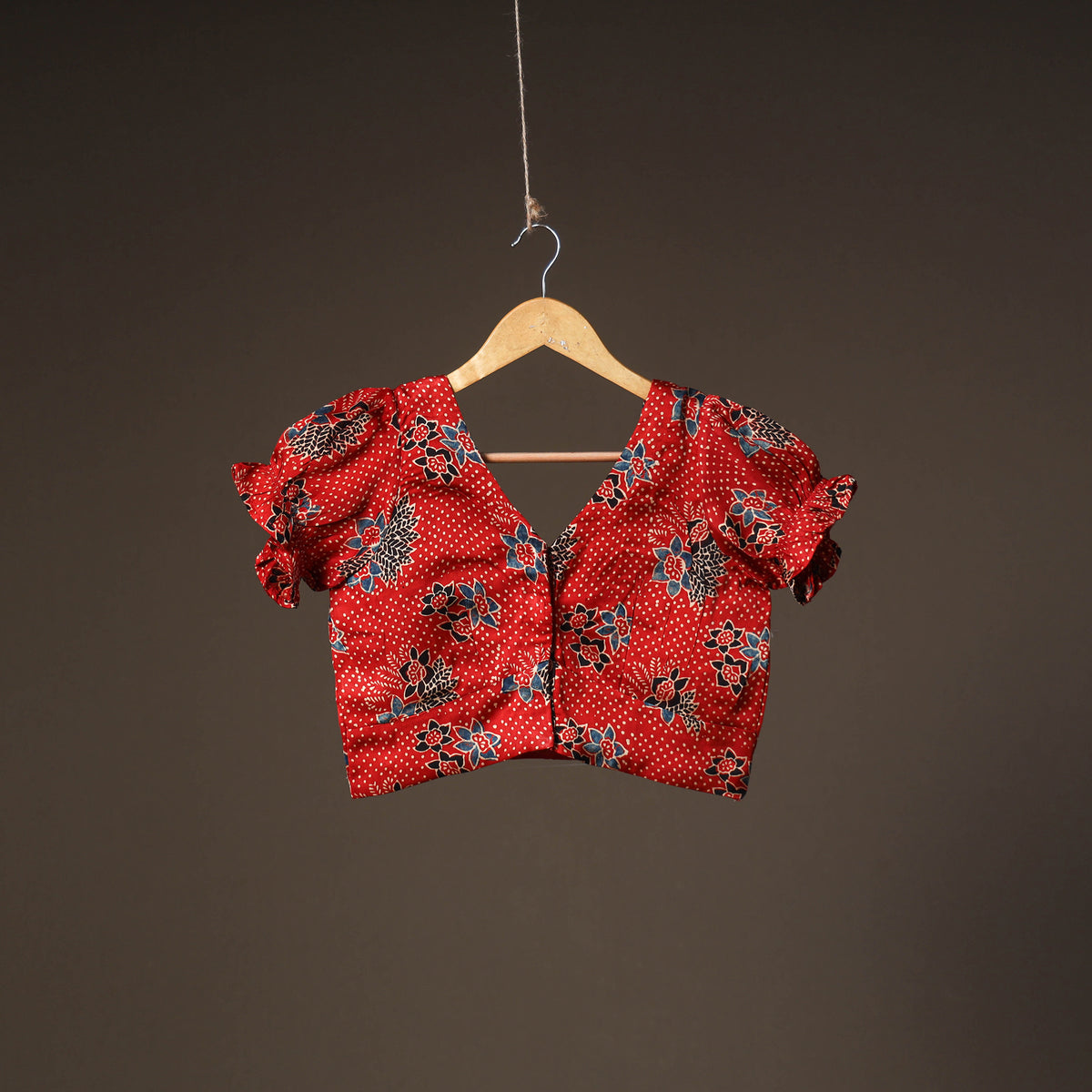 Ajrakh Hand Block Print Modal Silk Readymade Blouse 22