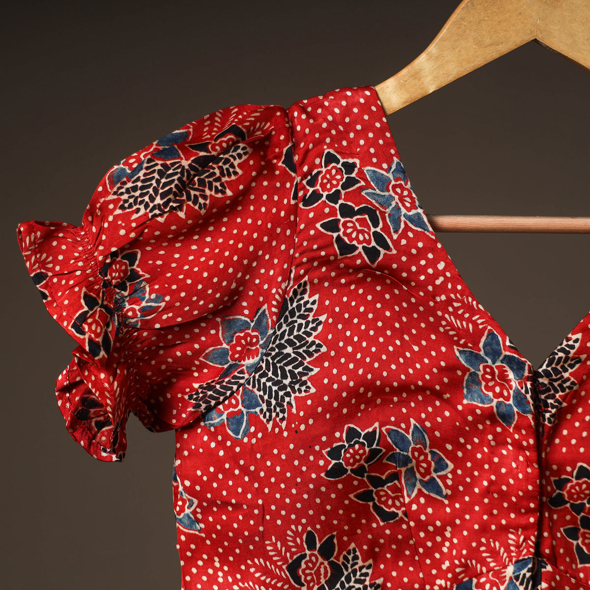 Ajrakh Hand Block Print Modal Silk Readymade Blouse 22