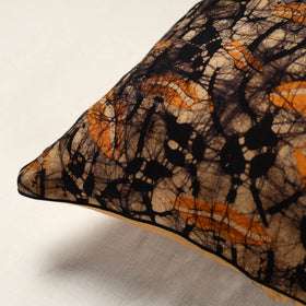 Brown Hand Batik Printed Cotton Cushion Cover (16 x 16 in)