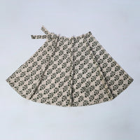 Beige - Hand Batik Print Cotton Wrap Around Skirt 10