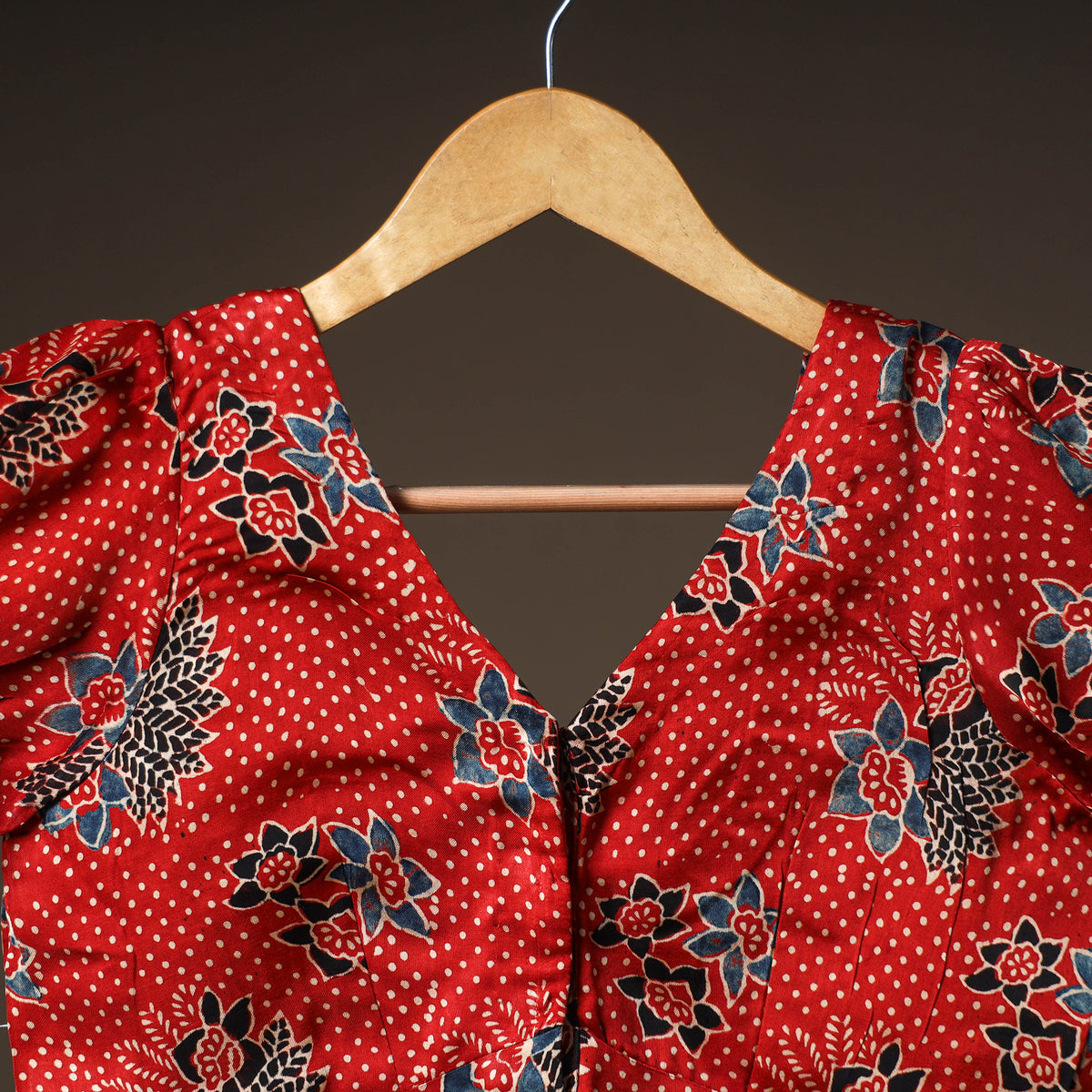Ajrakh Hand Block Print Modal Silk Readymade Blouse 22
