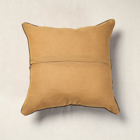 Brown Hand Batik Printed Cotton Cushion Cover (16 x 16 in)