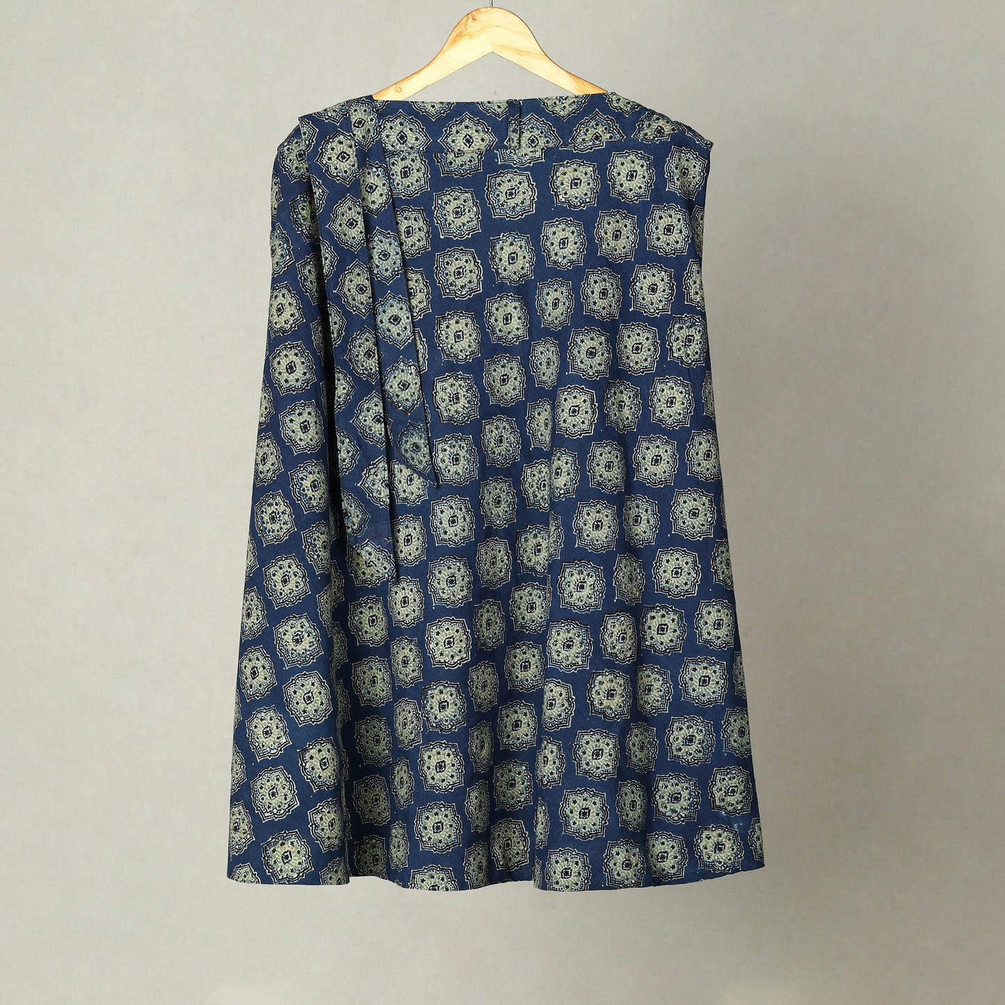 Blue - Block Print Cotton Wrap Around Ajrakh Skirt 14