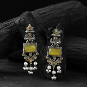 Yellow - saanjh bela seahorse oxidised earrings