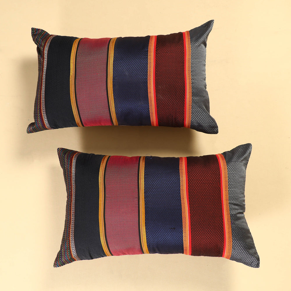 Multicolor - Set of 2 - Khun Patchwork Cotton Pillow Covers (25 x 15 in) 27