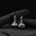 Yellow - saanjh bela peacock oxidised earrings - handcrafted