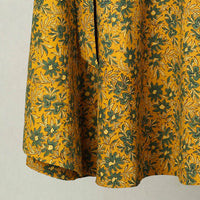 Yellow - Block Print Cotton Wrap Around Ajrakh Skirt 19