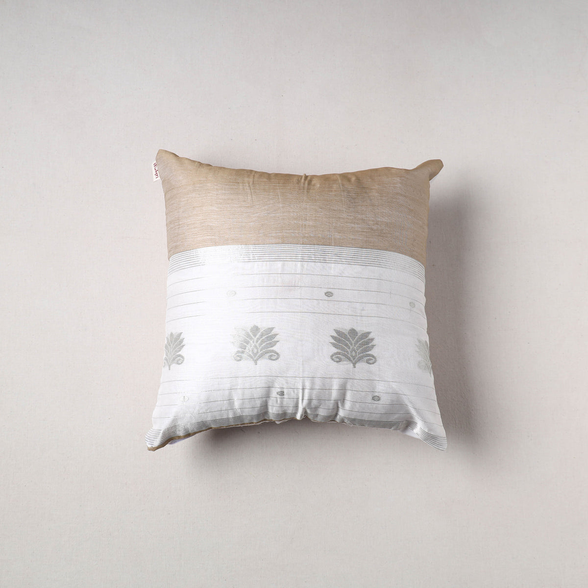 Plain Chanderi Silk Buti Cushion Cover (16 x 16 in) 43