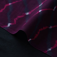 Purple - Handloom Chanderi Silk Mothra Tie-Dye Leheriya Fabric 02