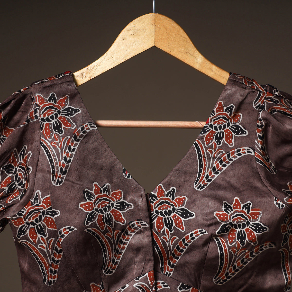 Ajrakh Hand Block Print Modal Silk Readymade Blouse 23